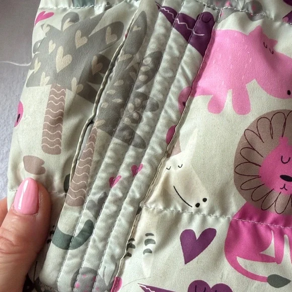 Pink Kids Print Puffer Jacket - Picture 9 of 11